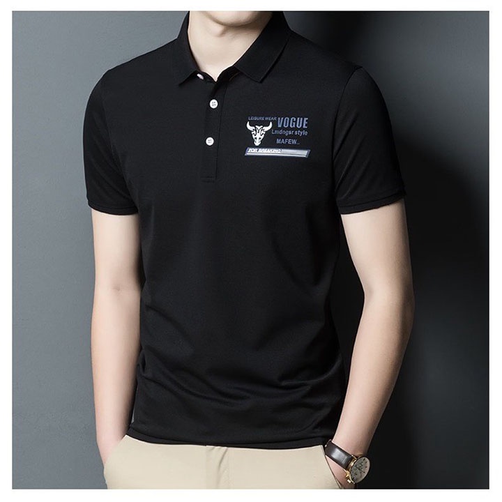Áo thun nam có cổ tay ngắn vải thun cotton cao cấp thêu họa tiết skymen Fashion - ATN03