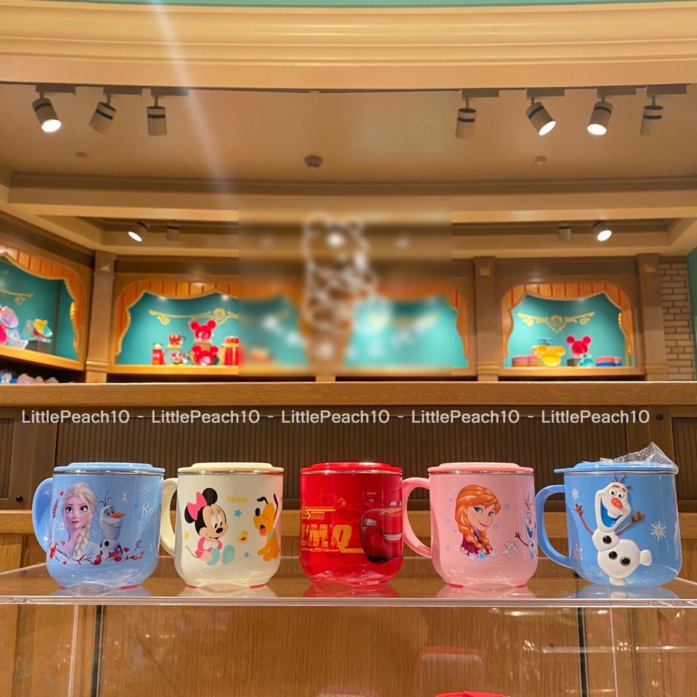 Ly giữ nhiệt in hình Disney có nắp kèm quai Frozen Car95 Mickey Minnie Princess Donald cho bé