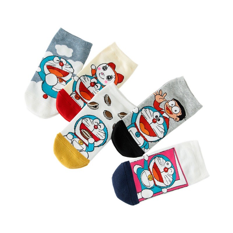 Vớ Tất Cổ Ngắn Doremon Xinh Xắn Loại Thấp Chất Cotton dành cho cả nam và nữ freesize 36-42