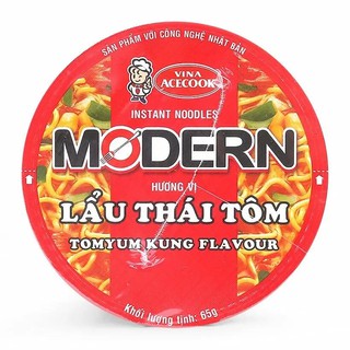 Combo 10 hộp Mì cốc Modern - lẩu thái tôm 65g date 2021