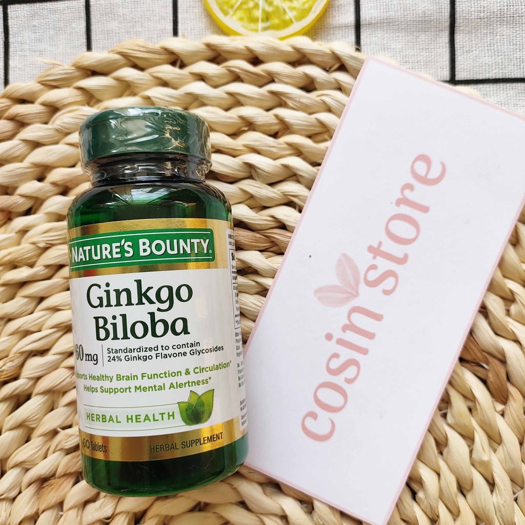 Viên uống Ginkgo Biloba 60mg Nature Bounty 60 viên dạng viên nén - Bảo Vệ Tế Bào Thần Kinh