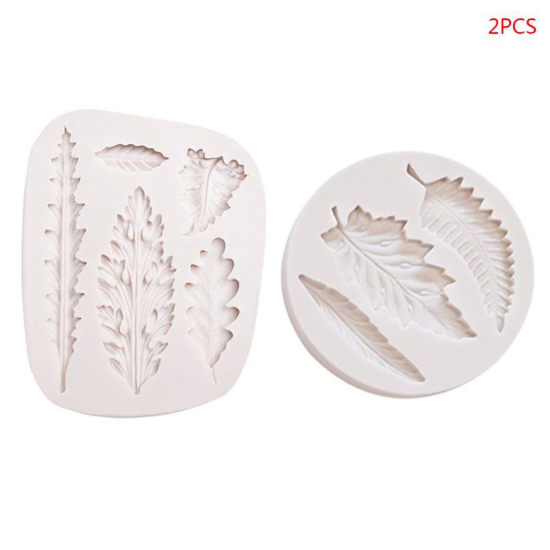 be❀  2pcs/set 3D Ginkgo Maple Leaf Silicone Fondant Mold Cake Chocolate Decorating Baking Mould Tools