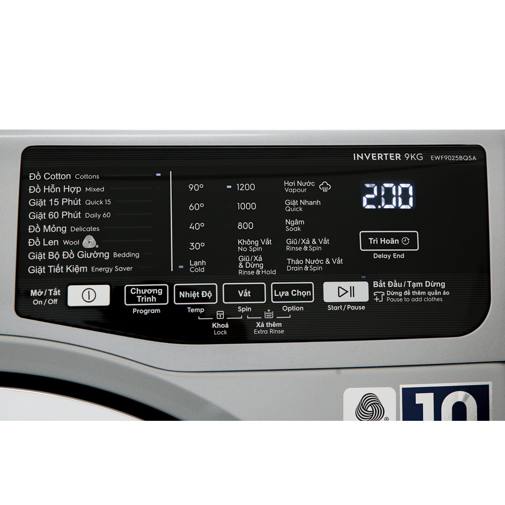 [FREESHIP HCM] Máy Giặt Cửa Trước Electrolux EWF9025BQSA 9kg - Inverter