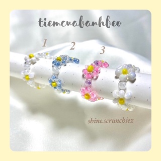 Nhẫn hạt cườm handmade hình hoa cúc daisy nhiều màu phong cách Hàn Quốc| Tiệm của Bánh Bèo