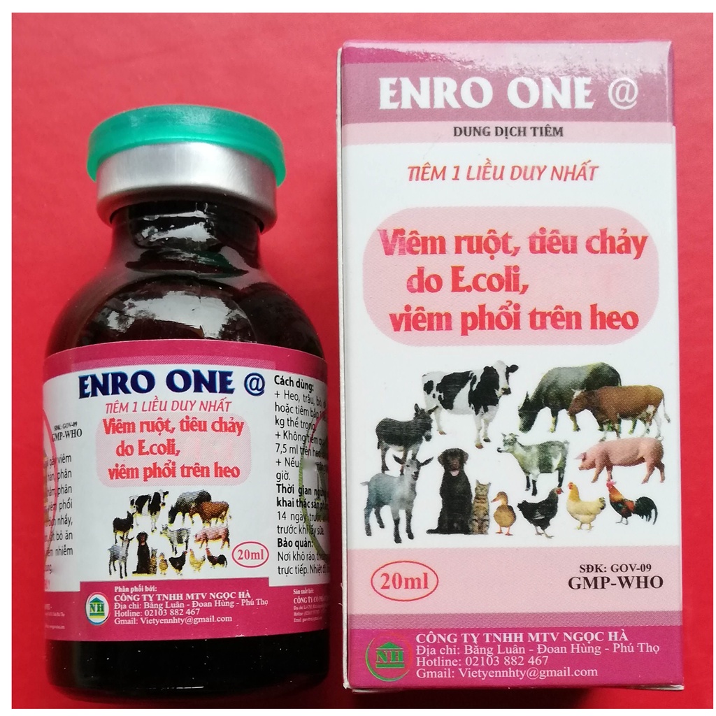 1 lọ ENRO ONE 20ml Chuyên dùng cho cho gia súc, gia cầm, chó mèo Trâu, bò, lợn, dê, cừu, ngựa