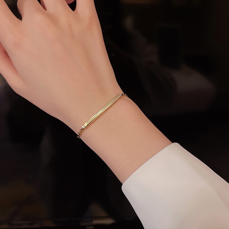 Vòng tay titan nữ Lover Dream, vòng dây rút gold bar điều chỉnh size, vòng tay đôi bạn thân nữ