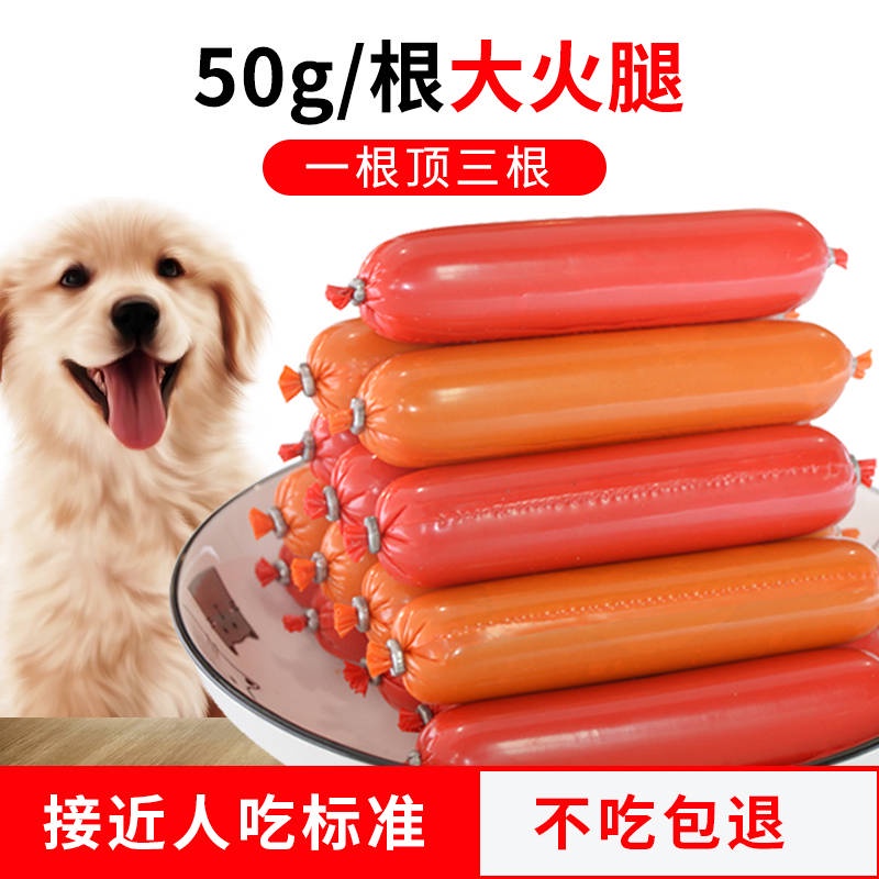 Dog Ham Bowel Snacks Pet Ham Xúc xích Pet Snacks Thịt Teddy Gold Multi-Season Pet Snack Gói dự phòng