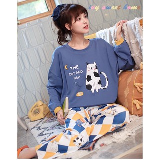Đồ Bộ Nữ Mặc Nhà Chất Liệu Vải Thun Cotton 100% ♥️ Hoodie Nữ Dễ Thương ♥️IVY621