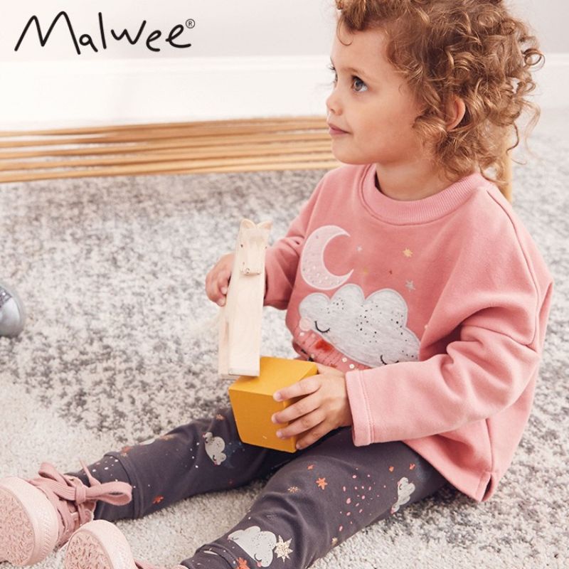 Áo Dài Tay Cho Bé, Áo Thu Đông Bé Gái Malwee, Little Maven Chất Nỉ Da Cá Mềm Mịn Size 2-7 Tuổi 12-25kg