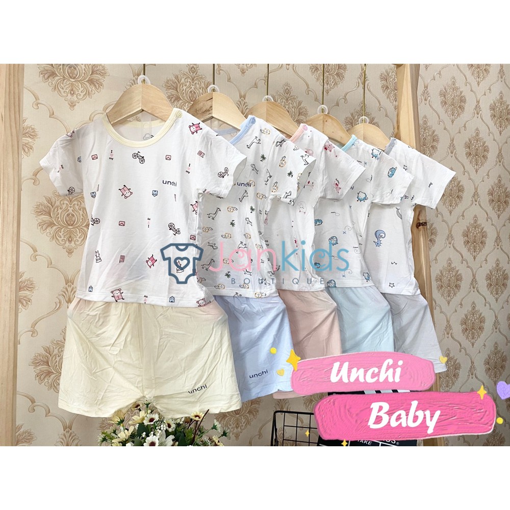 Bộ quần áo cộc tay Unchi  cho bé chất Petit cao cấp