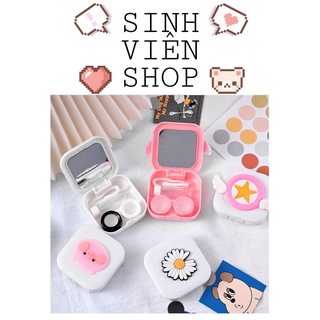 Hộp đựng kính áp tròng kèm gương, case đựng lens nữ tính