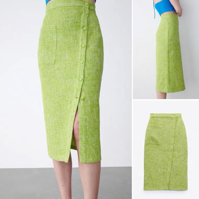 Set áo ngắn tay và chân váy công sở tweed cực sang chảnh