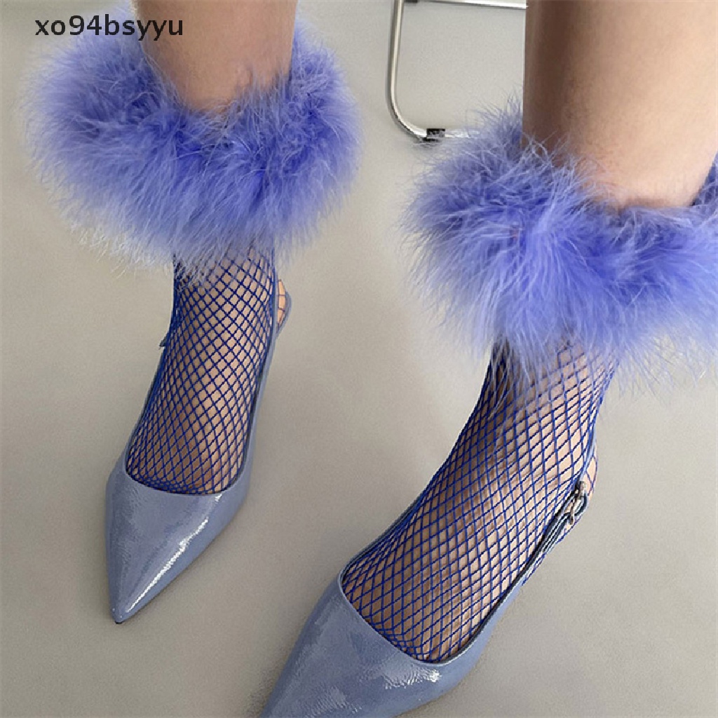 Đôi Vớ Chân Phối Lông Vũ Xo94Bsyu Thời Trang Cho Nữ