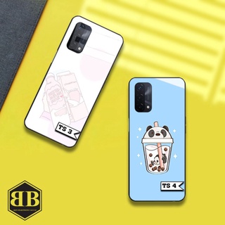 Ốp lưng kính cường lực Oppo A74 4G gấu panda