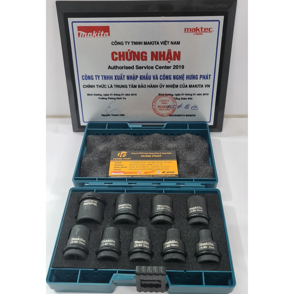 Bộ đầu tuýp 1/2&quot; 9 chi tiết Makita B-66232