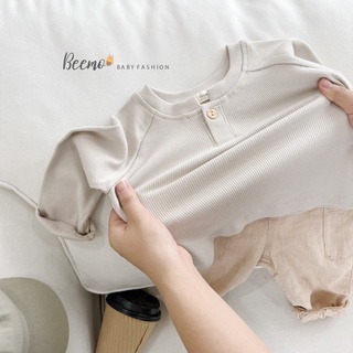 Áo thun tăm cổ tàu thu đông beemo basic cho bé trai