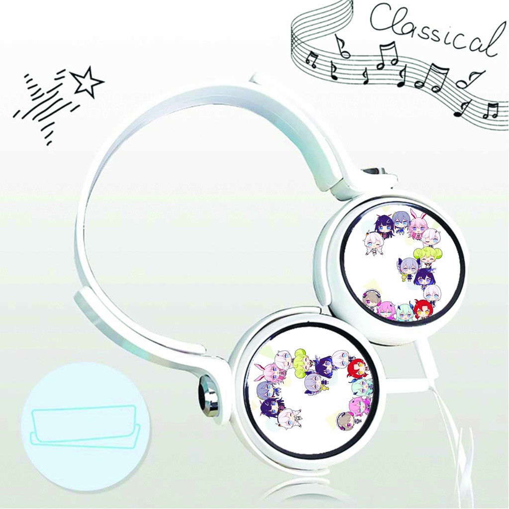 Tai nghe Honkai Impact 3 dạng chụp cắm dây có mic tặng ảnh nhỏ gọn tiện lợi thời trang