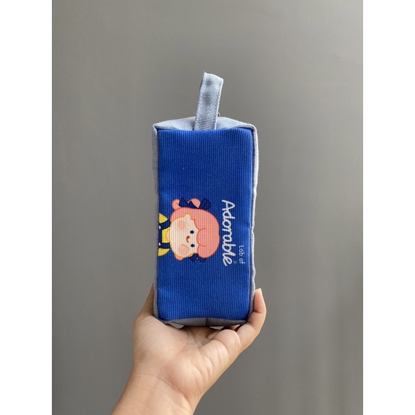 Hộp Bút Vải Canvas Màu Xanh