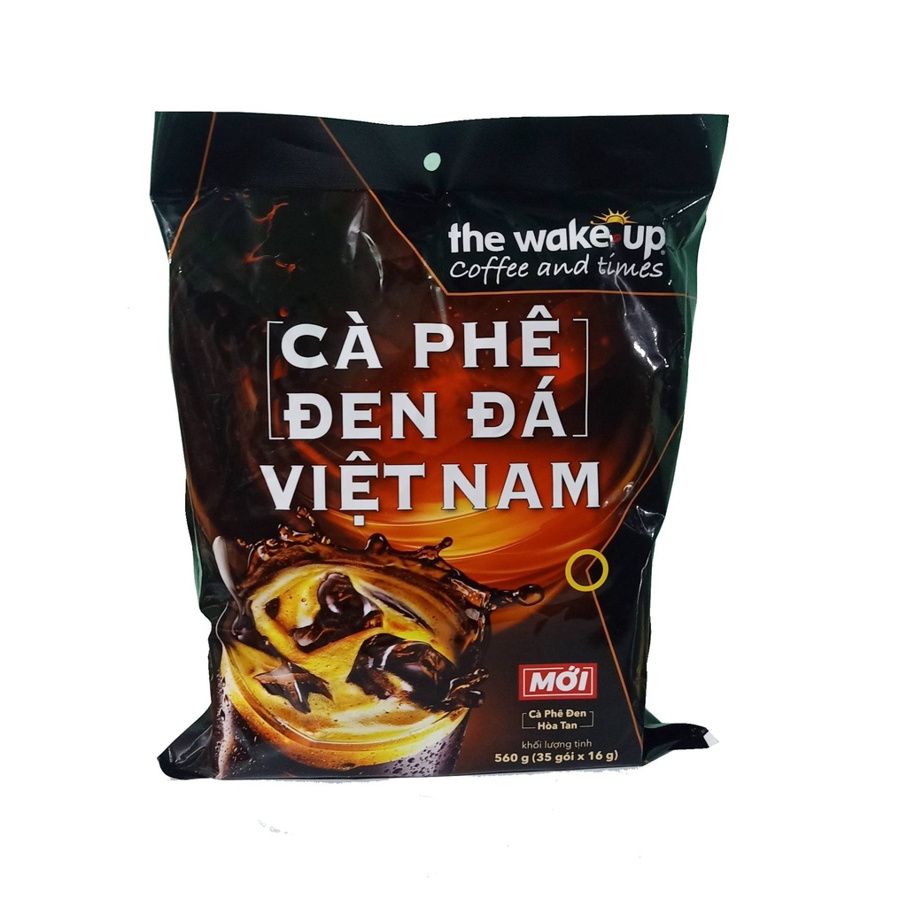 Bịch 35 Gói Cà Phê Đen Hòa Tan Đen Đá Việt Nam Thương Hiệu Wakeup 16g