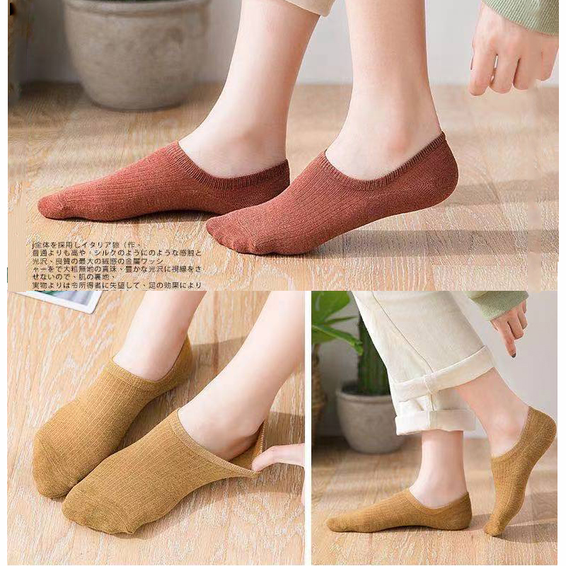 Đôi Vớ Thuyền Cotton Thoáng Khí Chống Trượt Thời Trang Cho Nữ