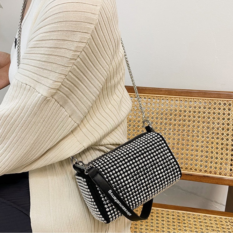 Túi Xách Đeo Chéo Đính Đá Lấp Lánh Thời Trang Mới Cho Nữ
