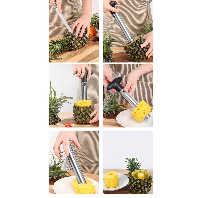 Dụng cụ lấy thịt thơm nguyên trái, tách vỏ thơm dứa, khóm bằng inox tiện lợi