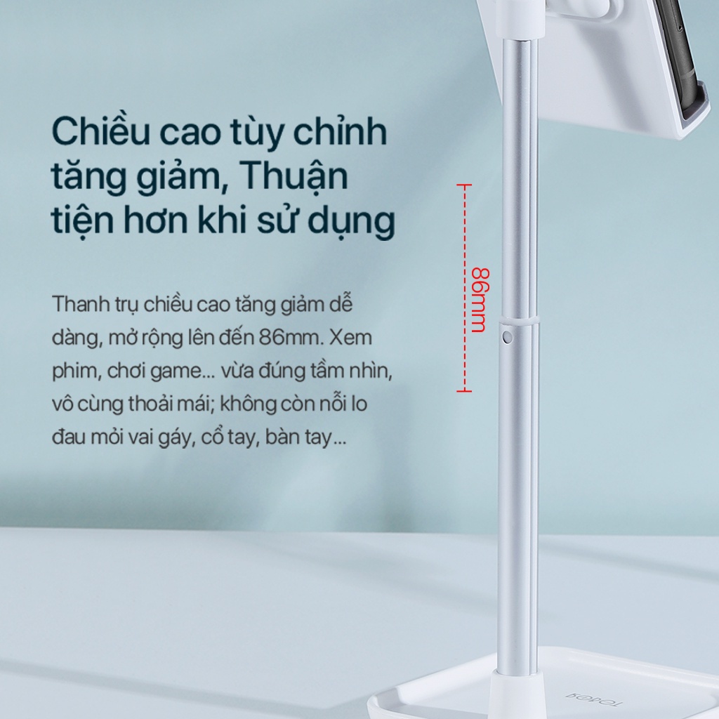 Giá Đỡ Điện Thoại/Máy Tính Bảng VIVAN RT-US04 Tăng Giảm Chiều Cao Và Góc Nhìn - Chất Liệu Hợp Kim Nhôm