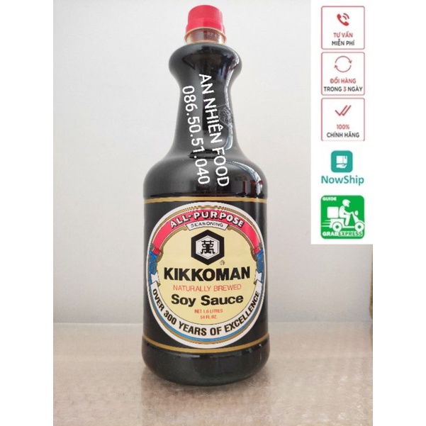 Nước Tương Kikkoman Xì Dầu Nhật Bản 1.6 Lít