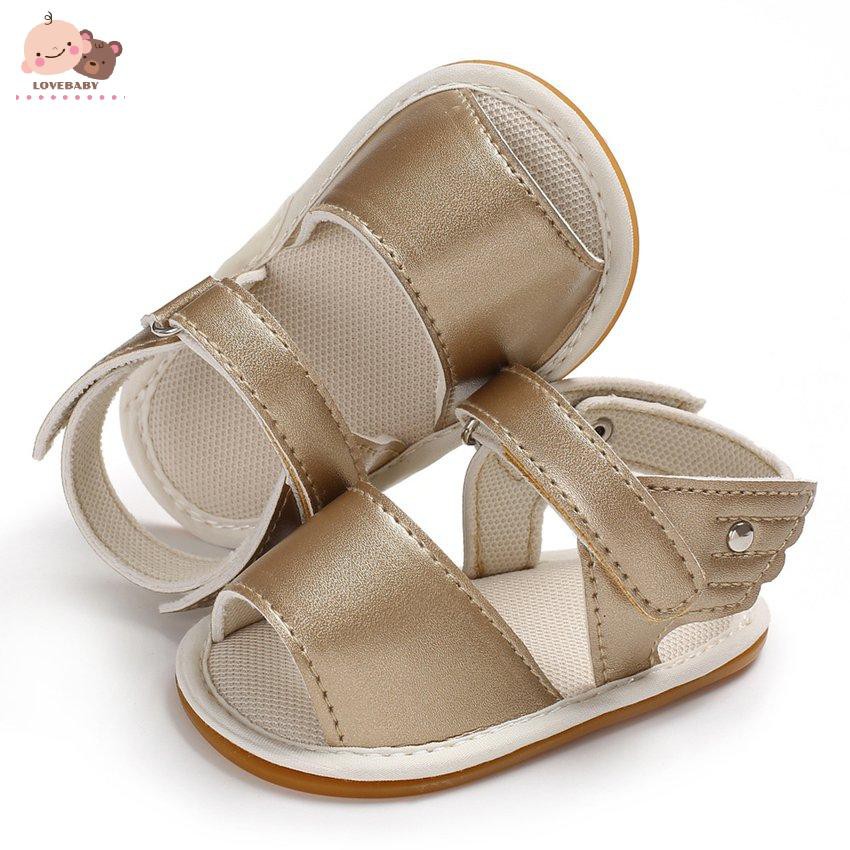 Giày Sandal Đính Đôi Cánh Đế Mềm Chống Trượt Cho Bé Tập Đi