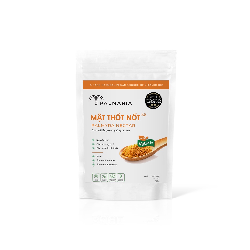 PALMANIA Mật thốt nốt bột 300G | 2 sao Great Taste Awards 2020 | Nguyên Chất, Tự Nhiên & Vì Sức Khỏe | Đặc sản An Giang