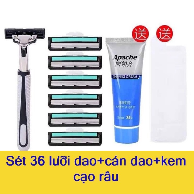 Bộ Dao Cạo Râu 36 Lưỡi Thay Thế (Kèm 1 Tuýp Bọt Cạo Râu) - Bộ Dao Cạo Kèm Lưỡi