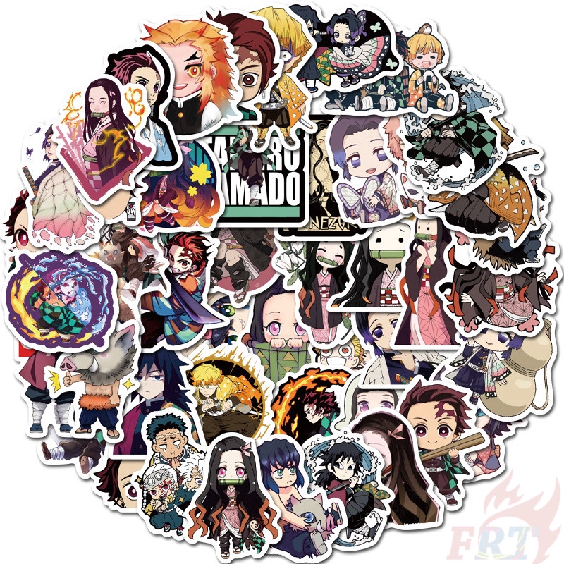 ❉ Demon Slayer: Kimetsu no Yaiba - Series 04 Stickers ❉ 50Pcs/Set Anime Mixed Luggage Laptop Skateboard Doodle Stickers
