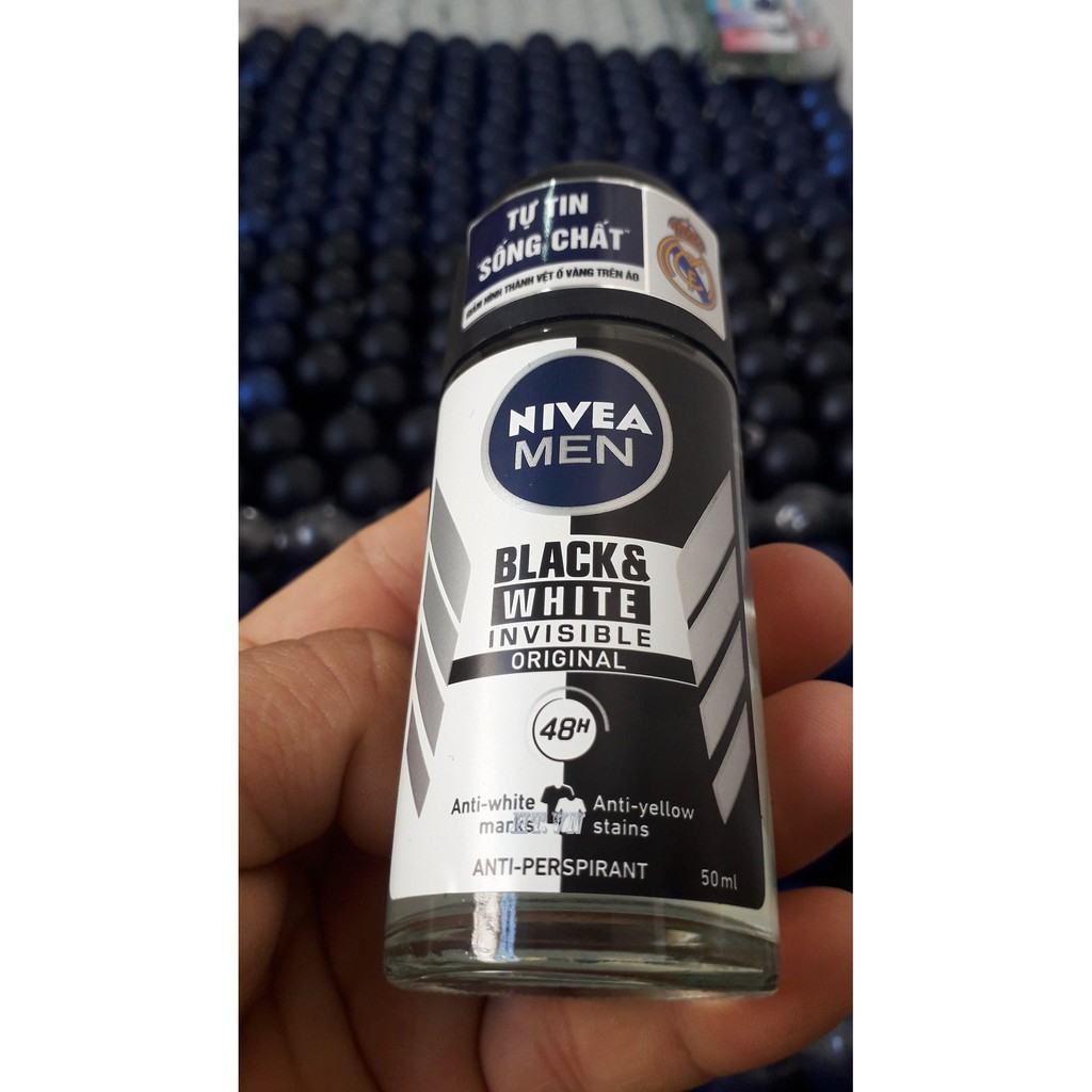 Lăn Khử Mùi Nam 50Ml Nivea Black And White Ngăn Vệt Ố Vàng Áo 100% chính hãng