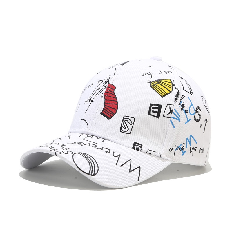 Mũ lưỡi trai LINJW họa tiết Graffiti phong cách Hàn Quốc 2021 cho cả nam và nữ