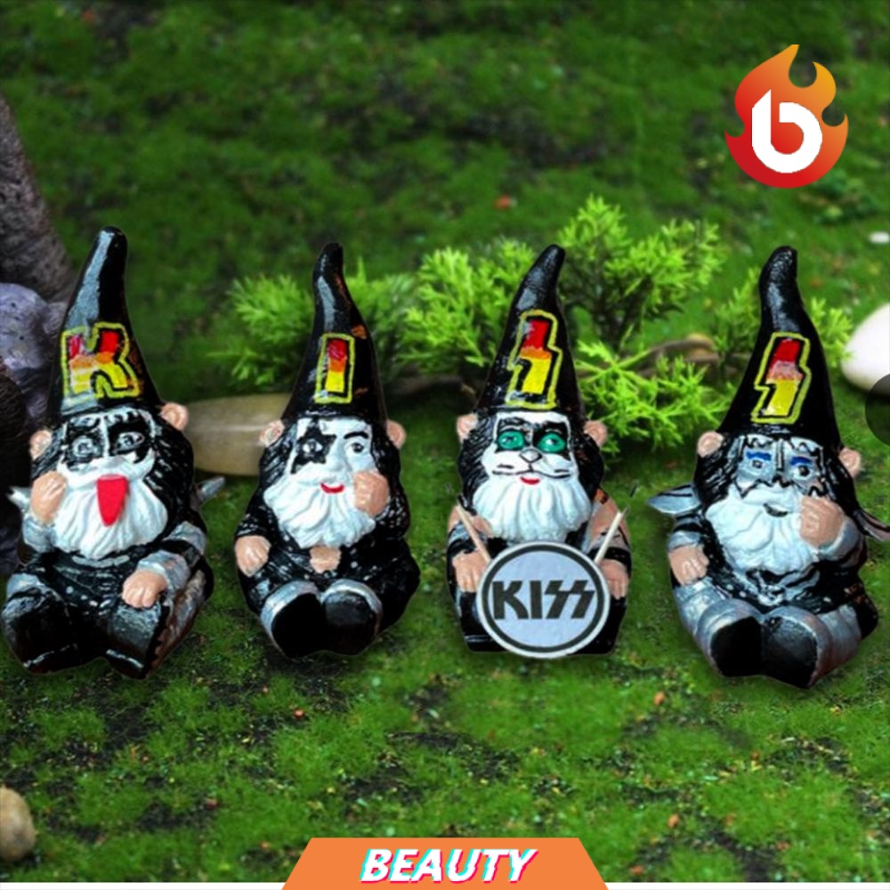 BEAUTY Resin Figurine Gnomes Statue Yard Weather Resistant Funny KISS Dwarf Sculpture Ornaments For Outdoor Decor Lawn Patio Home Decor