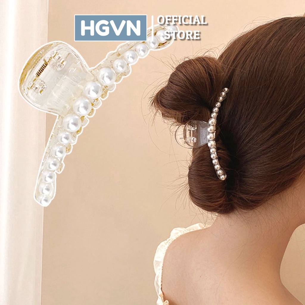 Kẹp Tóc HGVN Đính Ngọc Trai Nhân Tạo Phong Cách Hàn Quốc Thanh Lịch Bạn Nữ