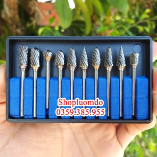 Bộ 10 mũi mài hợp kim cốt trục 3mm