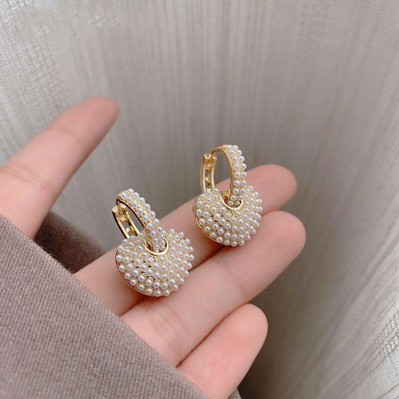 Đôi Khuyên Tai Hình Trái Tim Đính Ngọc Trai Tinh Tế Thời Trang Âu Mỹ Cao Cấp Cho Nữ