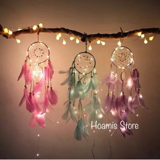 🍃DREAMCATCHER 🍃 Vòng đuổi bắt giấc mơ trang trí phòng, treo cửa sổ. Dreamcatcher màu hồng / xanh mint / trắng/ tím
