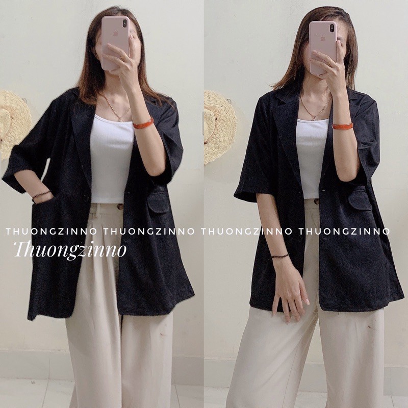 [Ảnh thật/Video]Áo blazer Meci cộc tay túi nắp Áo vest thiết kế kiểu dáng Hàn Quốc | BigBuy360 - bigbuy360.vn