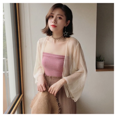 (Order) Áo khoác cardigan đi biển vải voan nhẹ nhàng