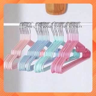 Set 10 móc treo quần áo inox bọc nhựa