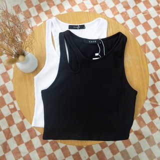 Áo croptop thun cut out vai sát nách thời trang GAGO màu đen GA3912
