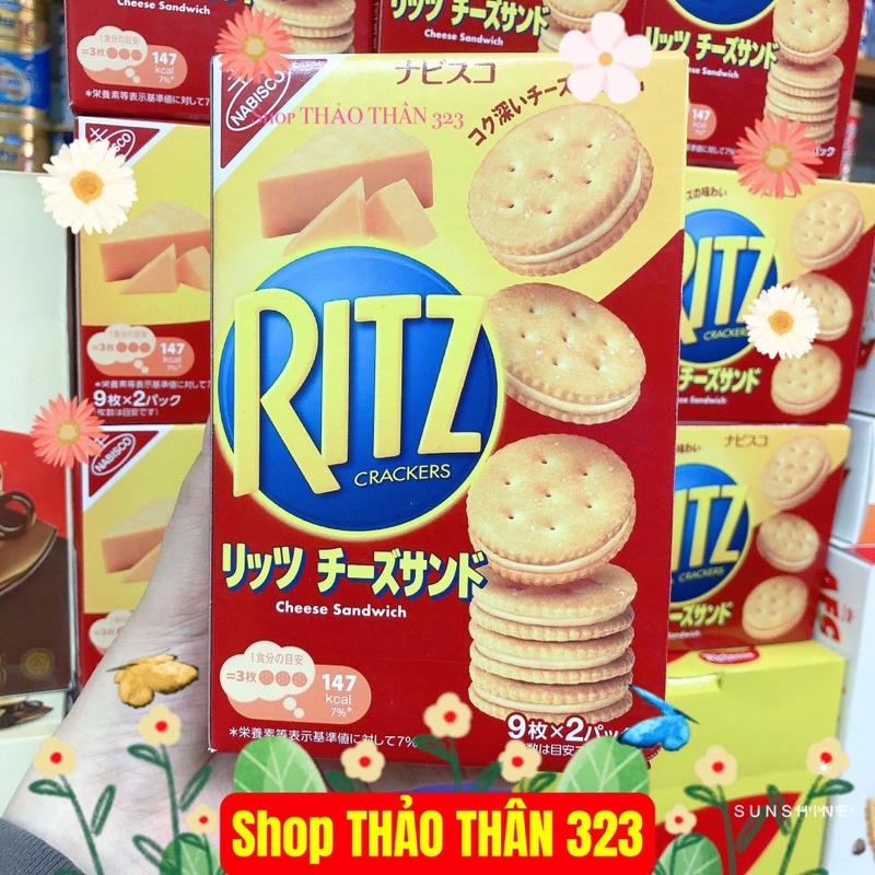 T05/2023- Bánh Ritz Crackers Cheese Kẹo Phô Mai hộp 160gr