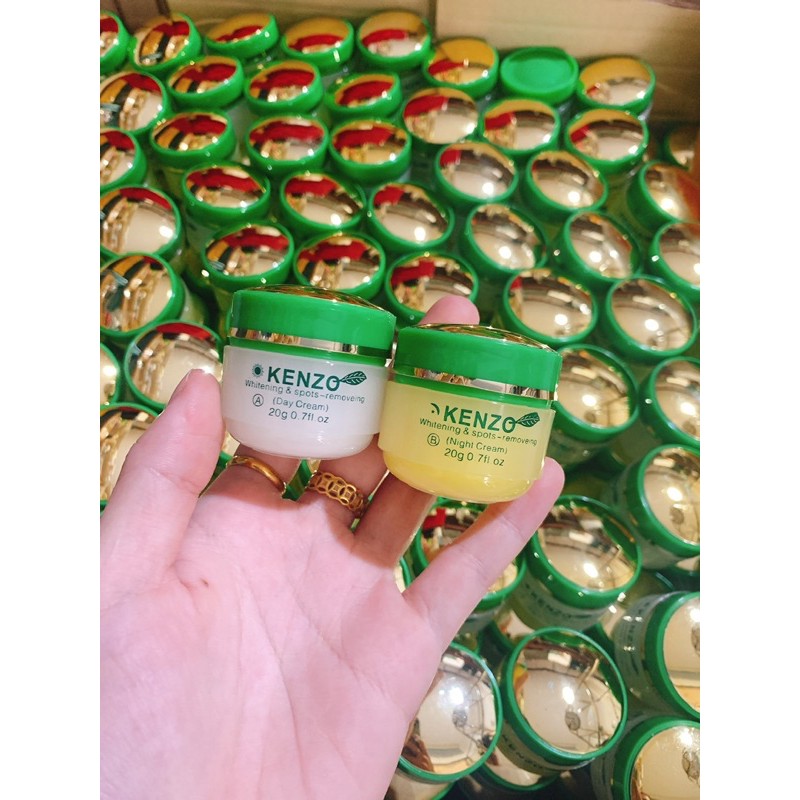 Cặp kem ngày - đêm cho da nám và tàn nhang Kenzo green tea tinh chất trà xanh-ngọc trai