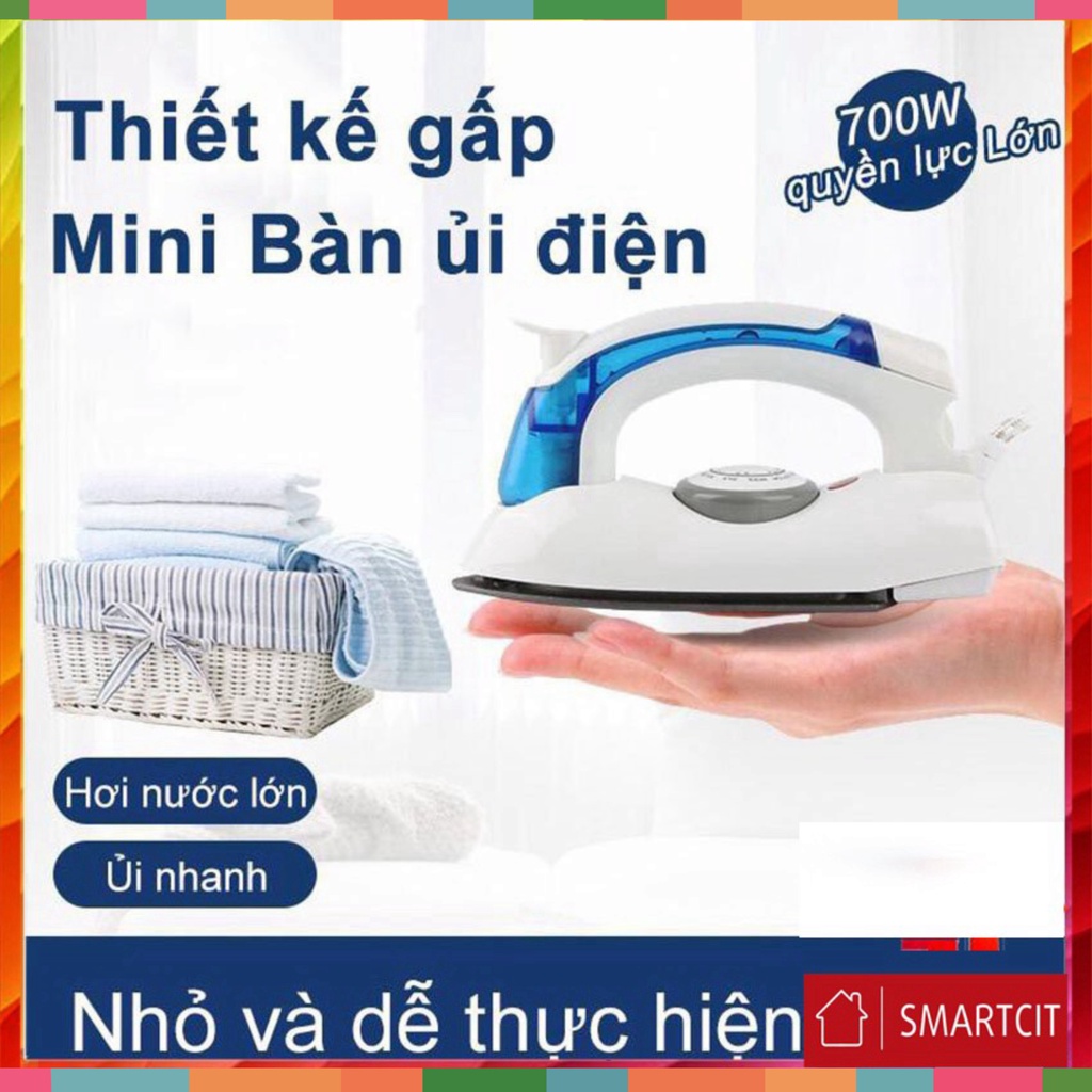 [Đồ Tiện ích] Bàn là ủi hơi nước HT258B gấp gọn mini cầm tay bàn ủi du lịch Iron siêu nhỏ. Hàng loại 1.