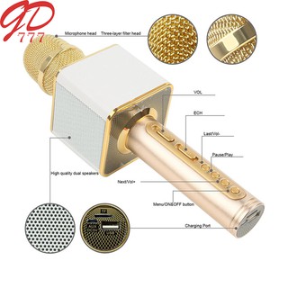 Micro hát karaoke SD 08 mic hát karaoke kiêm loa bluetooth