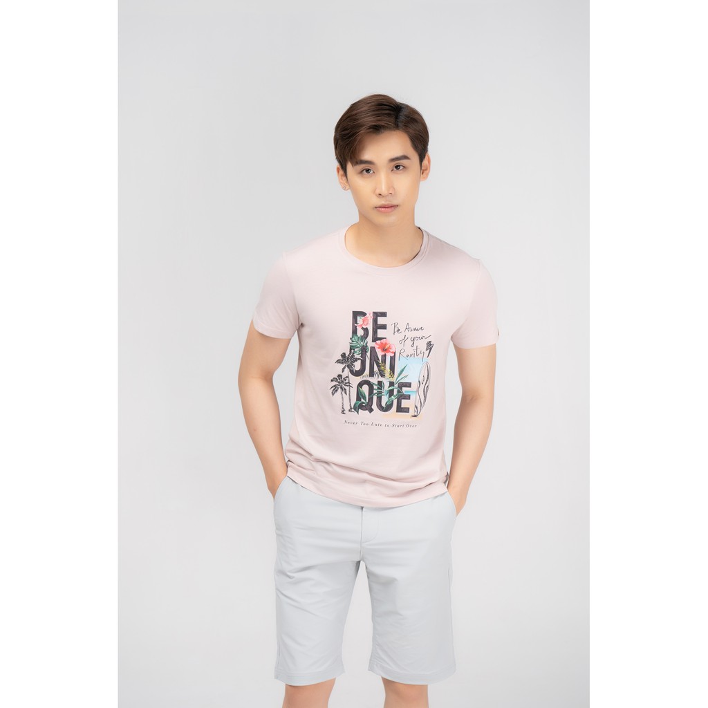 Áo phông Yody nam không cổ ngắn tay in be unique TSM4207 | BigBuy360 - bigbuy360.vn