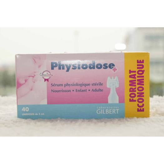 Nước muối hồng sinh lý hộp 40 ống x 5ml Gifrer Physiodose của Pháp