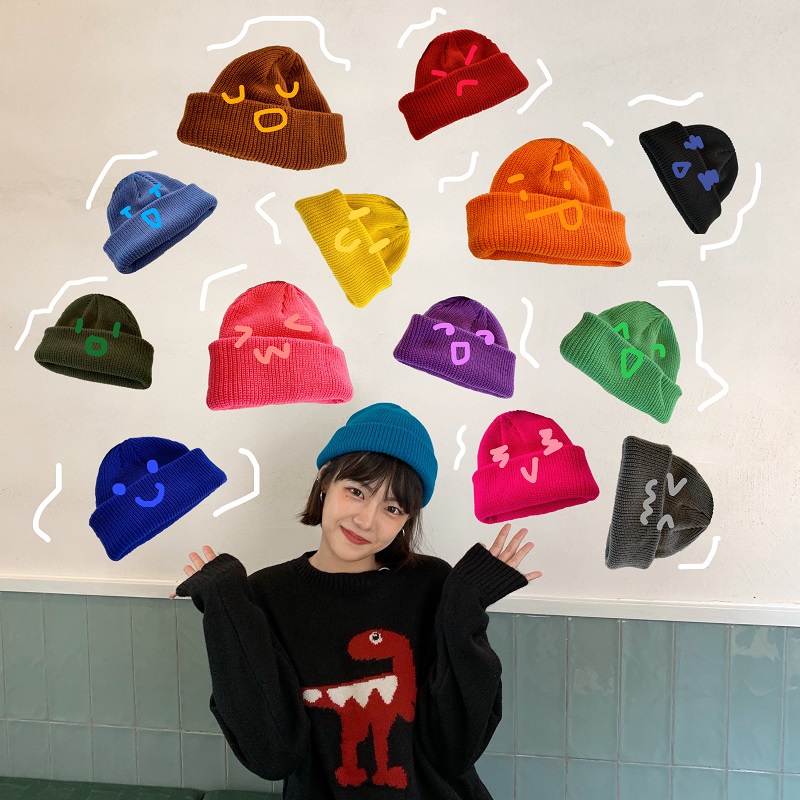Mũ Len Beanie Phong Cách Retro Hàn Quốc Cho Nam Và Nữ